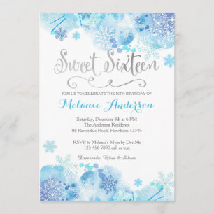 Invitation Sweet sixteen, Winter Wonderland