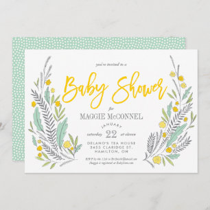 Invitation Sweet Sprigs Baby shower neutre pour les femmes
