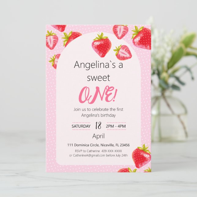 Invitation Sweet Strawberry (Debout devant)