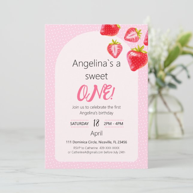 Invitation Sweet Strawberry (Debout devant)