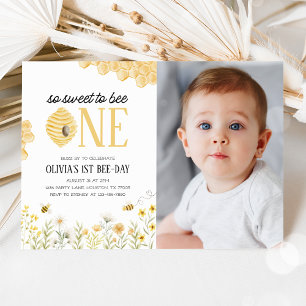 Invitation Sweet to Bee One Bee 1st Birthday Photo