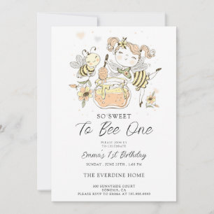 Invitation Sweet To Bee One Honey 1er anniversaire