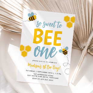 Invitation Sweet to Bee Un 1er Jour d'abeilles Anniversaire