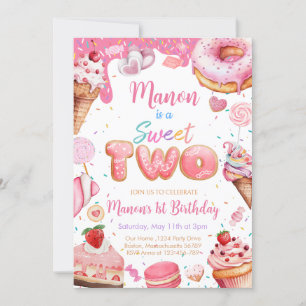 Invitation Sweet Two Birthday Girl