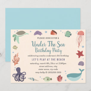 Invitation Sweet Under the Sea Anniversaire de enfant Invitat