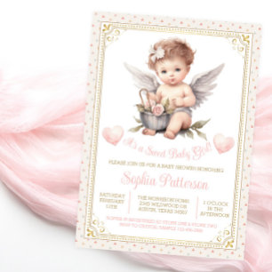 Invitation Sweet Valentine Cherub Baby shower