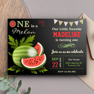 Invitation Sweet Watermelon Première fête d'anniversaire