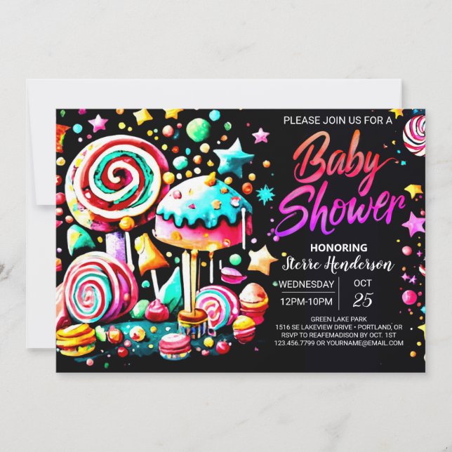 Invitation Sweet Wonderland Delight Baby shower (Devant)