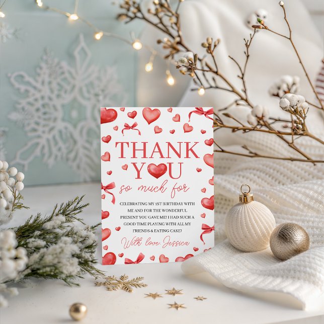 Invitation Sweetheart First Birthday Thank You (Créateur téléchargé)