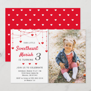 Invitation Sweetheart Valentine Fille Anniversaire Photo