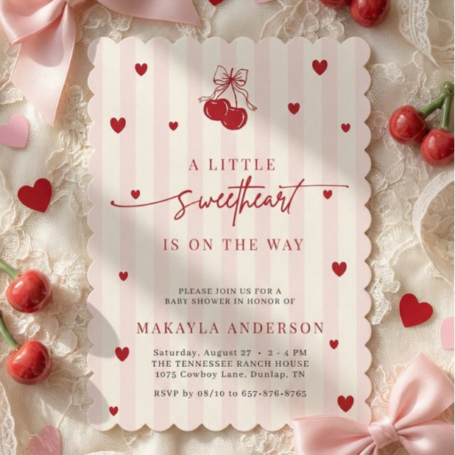 Invitation Sweetheart Valentine Girl Baby Shower (Créateur téléchargé)