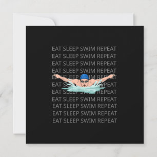 Invitation Swimmer Love Funny Swimming Sport Boy