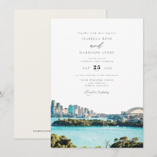 Invitation SYDNEY AUSTRALIA Mariage d'illustration