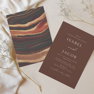 Invitation SYDNEY Espresso Brown Mariage d'aquarelle