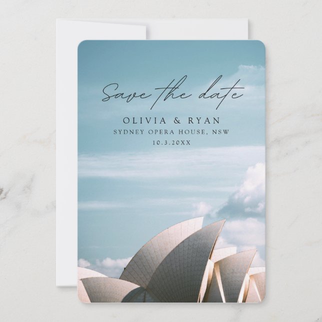Invitation Sydney Opera House Wedding Enregistrer la date (Devant)
