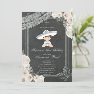 Invitation Sylvère de Fiesta mexicaine Baptême et anniversair