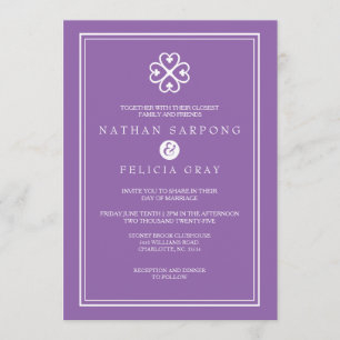 Invitation Symbole Adinkra Nyame Dua Mariage Lavender