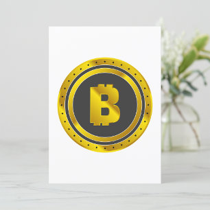Invitation Symbole Bitcoin doré Monnaie numérique
