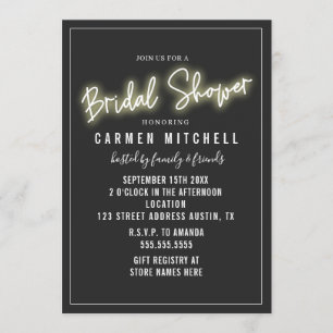 Invitation SYMBOLE BLANC Fête de l'mariée Neon Arrière - plan