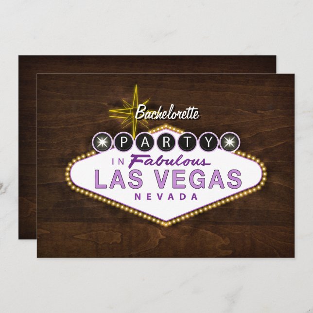 Invitation Symbole chic Las Vegas Bachelorette Party Invitati (Devant / Derrière)