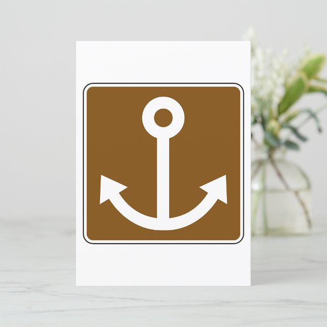 Invitation Symbole d'ancre nautique Panneau marron marina (Créateur téléchargé)