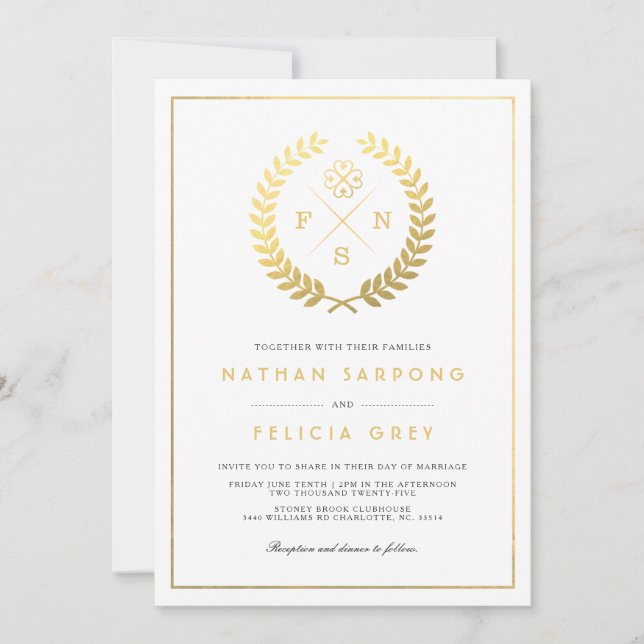 Invitation Symbole de bénédiction de Dieu Adinkra Mariage bla (Devant)