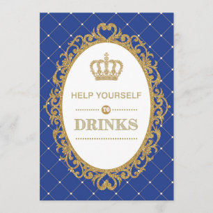 Invitation Symbole de boisson Prince Royal Gold Baby shower D