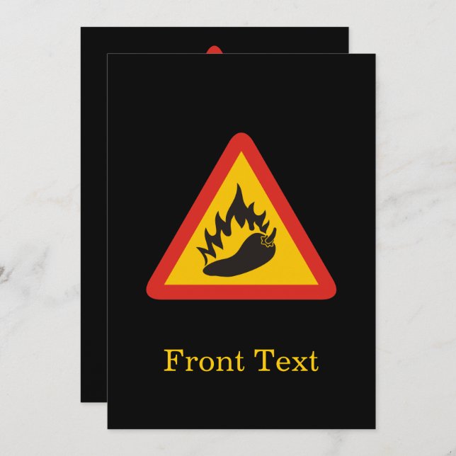 Invitation Symbole de danger de poivre chaud (Devant / Derrière)