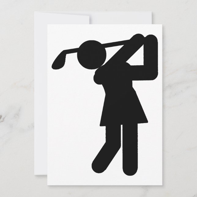 Invitation Symbole de golf - Femme Golfing (Devant)