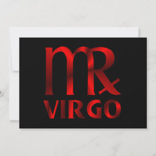 Invitation Symbole de l'Horoscope de la Vierge Rouge