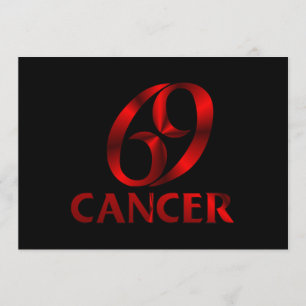 Invitation Symbole de l'horoscope du cancer rouge