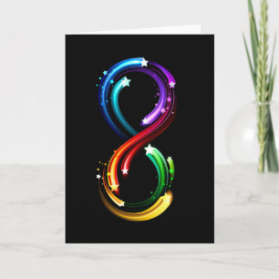 Invitation Symbole de l'infini des comètes arc-en-ciel