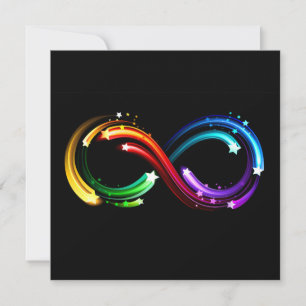 Invitation Symbole de l'infini des comètes arc-en-ciel