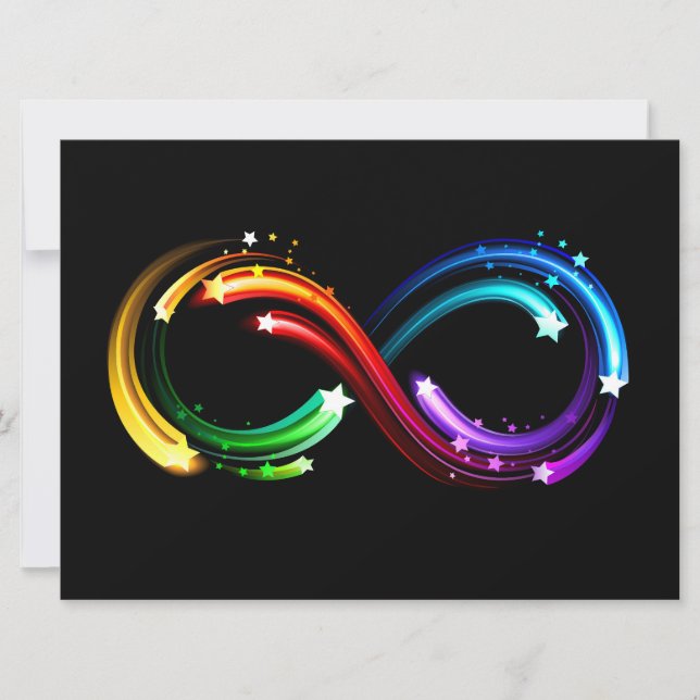 Invitation Symbole de l'infini des comètes arc-en-ciel (Devant)