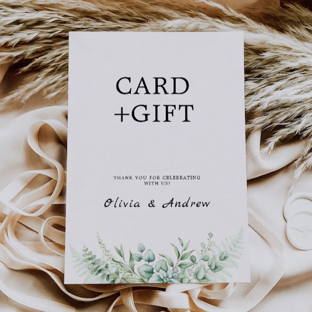 Invitation Symbole de mariage et cadeaux verdoyants (Greenery Wedding Cards and Gifts Sign)