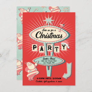 Invitation SYMBOLE DE Noël père Noël Mod Retro