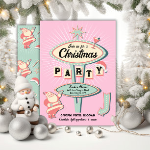 Invitation SYMBOLE DE Noël père Noël Mod Retro