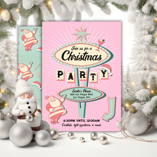 Invitation SYMBOLE DE Noël père Noël Mod Retro (Créateur téléchargé)