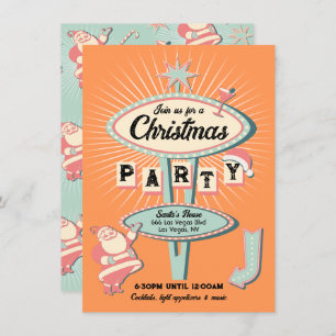 Invitation SYMBOLE DE Noël père Noël Mod Retro