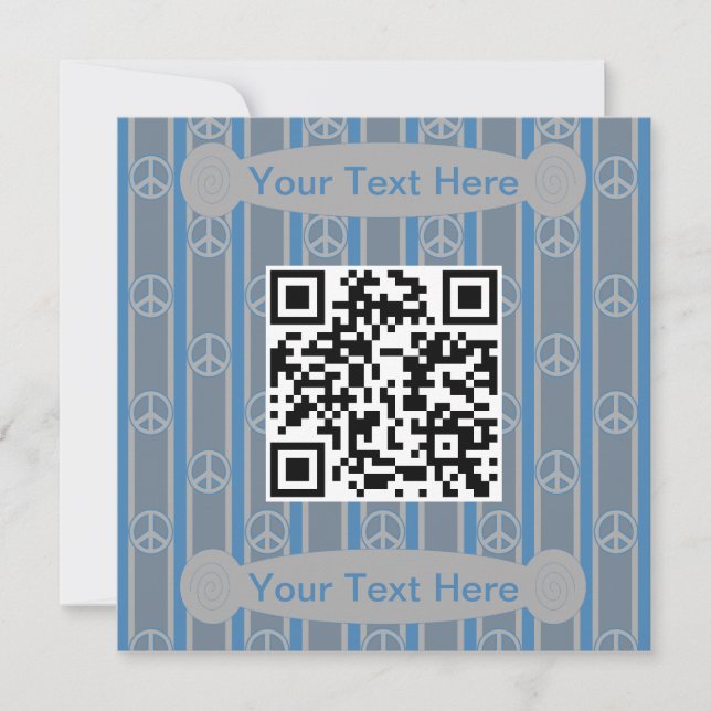 Invitation Symbole de paix amusant et fantaisiste QR Code (Devant)