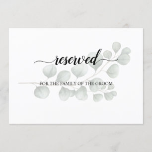 Invitation Symbole de siège Mariage tendance Eucalyptus Réser