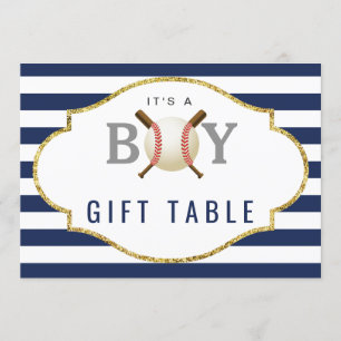 Invitation Symbole de table cadeau  Baby shower de baseball