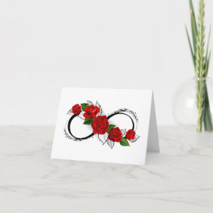 Invitation Symbole d'infini avec les roses rouges