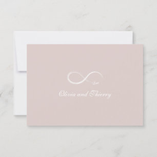 Invitation Symbole d'infini chic blanc clair mariage RSVP