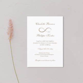 Invitation Symbole d'infini Elegant Gold White Grey Mariage
