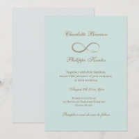 Symbole d'infini Élégant Mariage Or Teal
