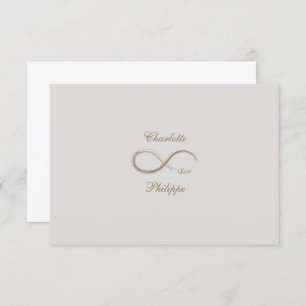 Invitation Symbole d'infini Gold White Grey mariage RSVP