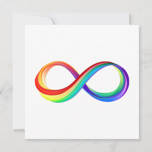 Invitation Symbole d'infinité arc-en-ciel stratifié