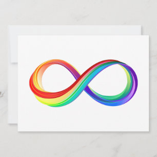 Invitation Symbole d'infinité arc-en-ciel stratifié