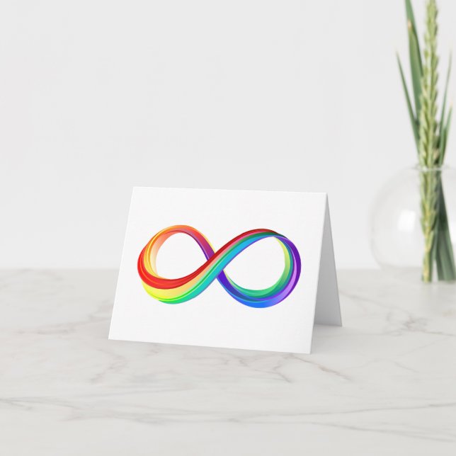 Invitation Symbole d'infinité arc-en-ciel stratifié (Devant)